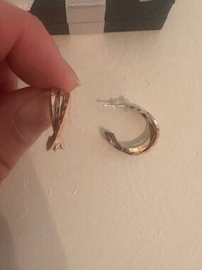 Classic Twisted Hoop Earrings - Gold Tone